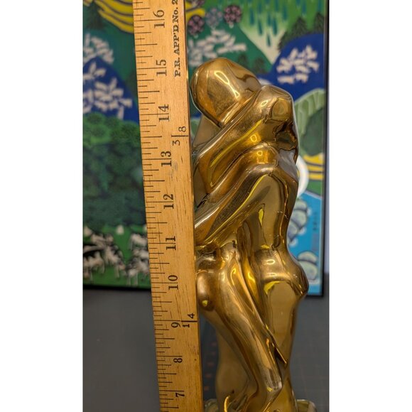 Jaru Lovers Embrace Sculpture MCM Cubist Gold plated - Picture 11 of 16